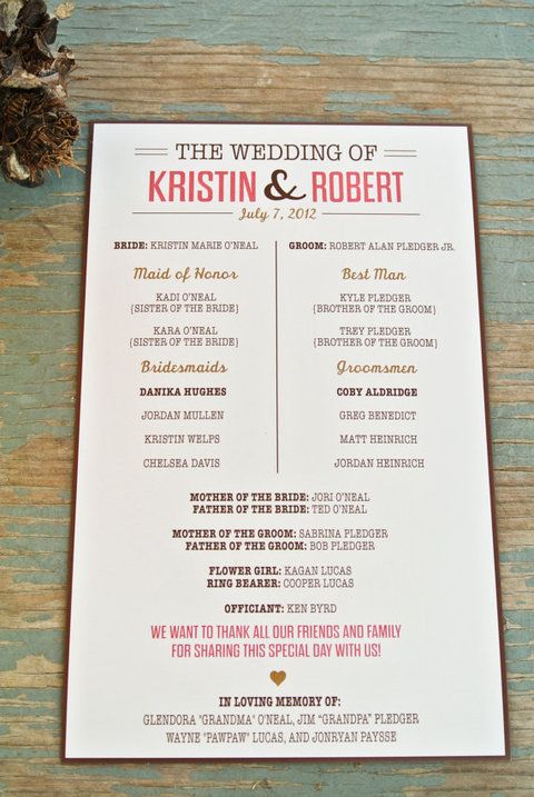 Unique Wedding Programs | Integrate beautiful design and keep your guests entertained as they wait for the ceremony to start! | Friday Fab Find | A Good Affair Wedding & Event Production