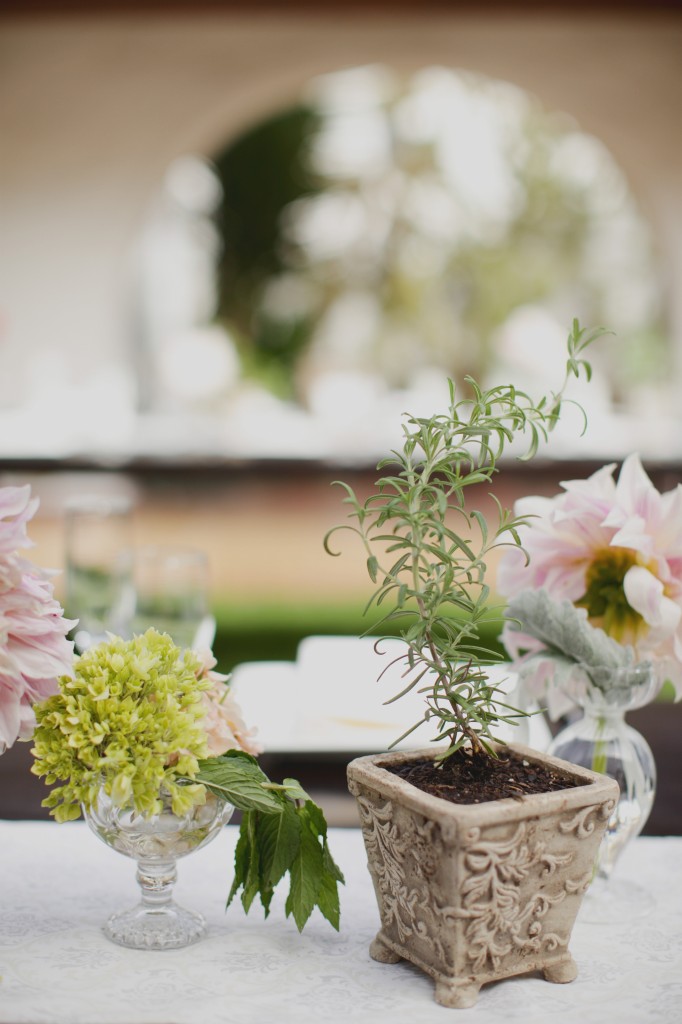 Casa Romantica Wedding, San Clemente Wedding Planner, Herbs wedding decor