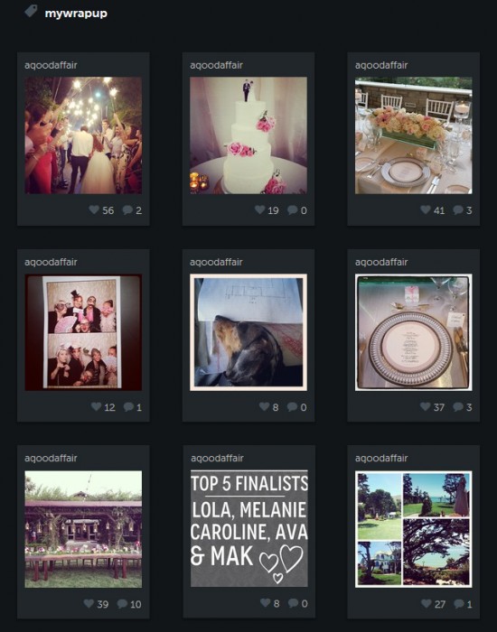 Instagram Wrapup, A Good Affair Wedding & Event Production