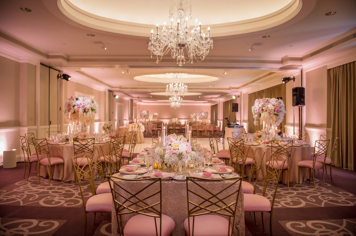 Ritz Carlton Laguna Niguel Wedding blush lace decor