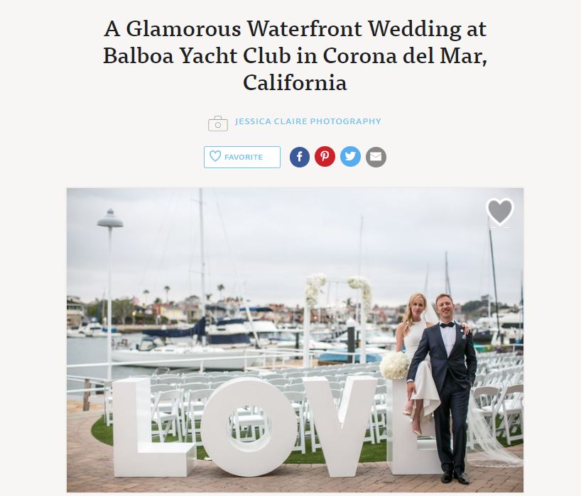 Glamorous Modern Luxury Balboa Yacht Club Wedding The Knot