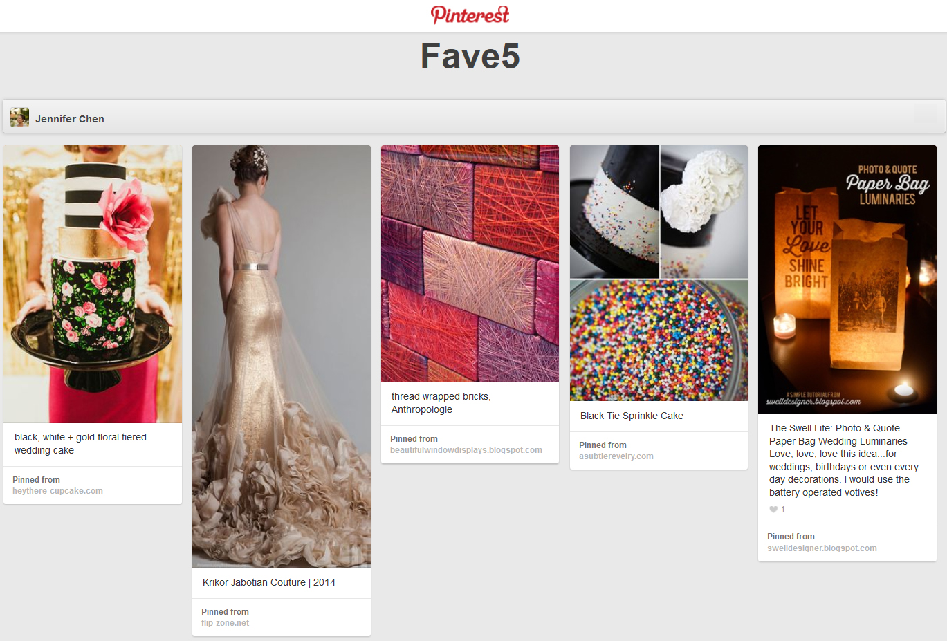 Fave5, Pinterest Weddings, A Good Affair Wedding & Event Production
