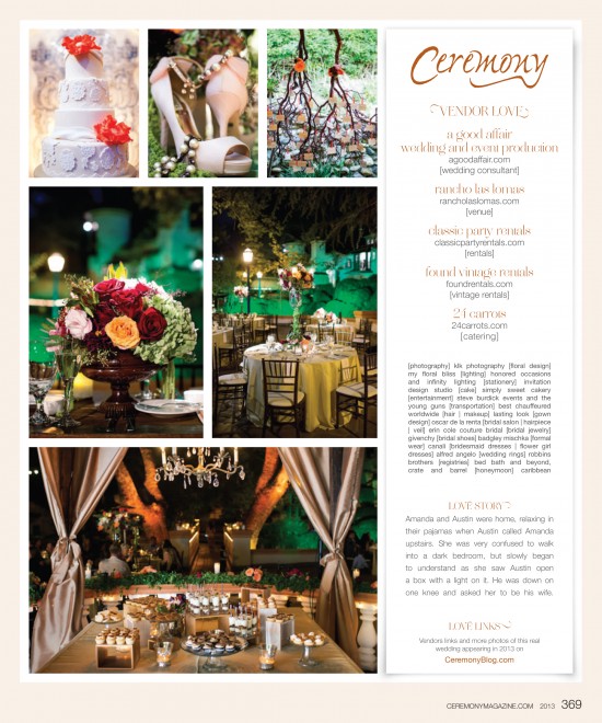 Rancho Las Lomas wedding, Ceremony magazine wedding, A Good Affair Wedding & Event Production
